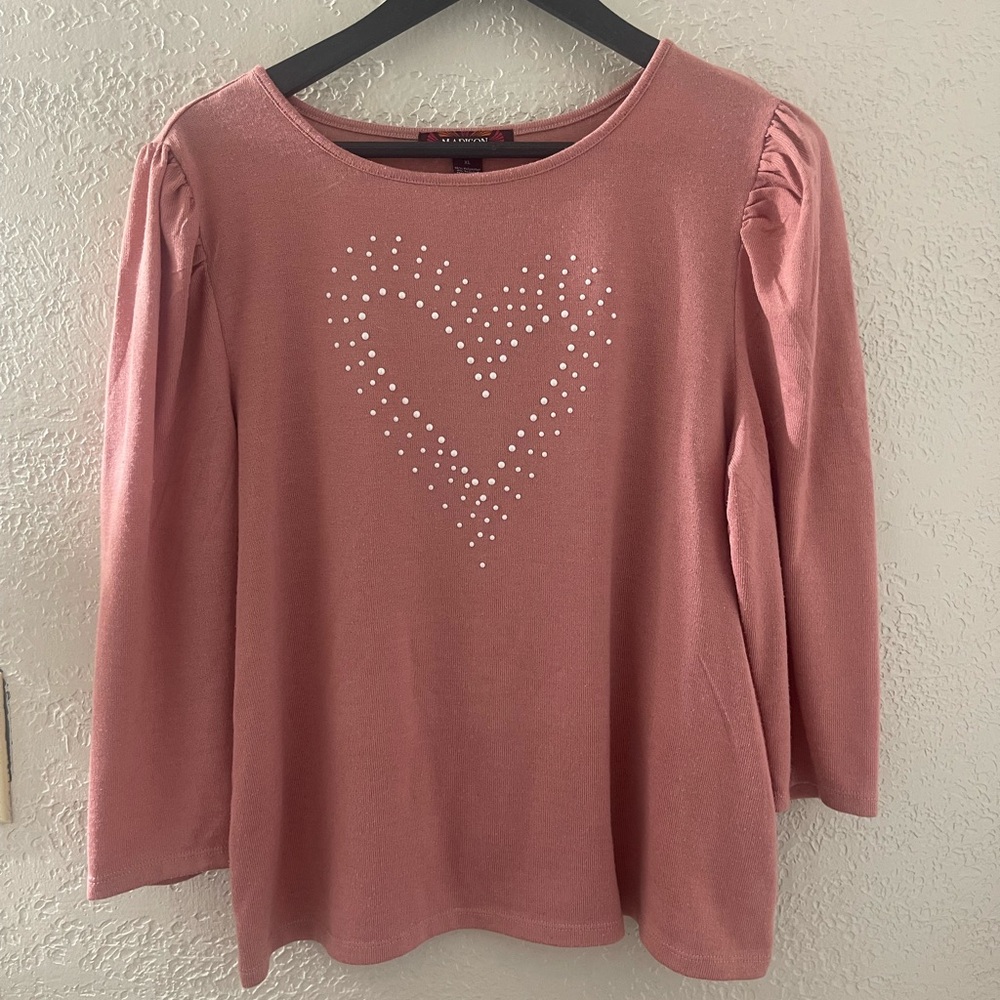 Madison Blush‎ Pink Knit Top XL